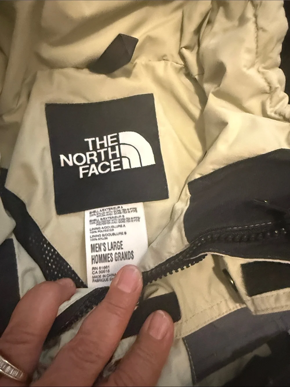 The North Face Men’s Black, Cream & Gray Ski Jacket